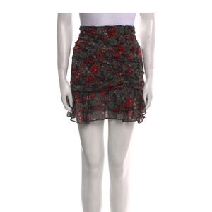 Veronica Beard Red and Black Mini Skirt